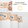thumbnail image 2 of No Hook Abstract Bohemia Shower Curtain with Snap in Liner Set, Modern Boho Floral Orange Waterproof Fabric Bathroom Curtains with See Through Top Window, Hotel Style Standard 72 x 72 Inch, 2 of 9