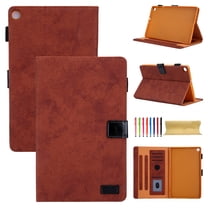 For Samsung Galaxy Tab S5e 10.5 2019 (SM-T720 SM-T725 SM-T727) Case,Retro Card Slot Cover with Pencil Holder,Multi-Angle Viewing Stand,Pocket Folio Leather Case,Brown