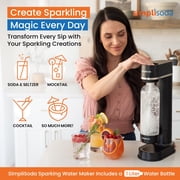 Simpli Soda BLÜ Sparkling Water Maker, Premium Soda Streaming Machine - Black (No CO2 Cylinder Included)