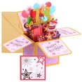 thumbnail image 1 of Tarjeta de cumpleaños número 13 de Uxcell, tarjeta de cumpleaños emergente con tarjeta de saludo y sobre, con foil dorado, 1 of 7