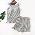 thumbnail image 4 of Short Sets for Women Sleeveless Scoop Neck Padded Tank Top and Shorts 2 Piece Matching Set Womens Lounge Set, 4 of 4