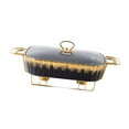 thumbnail image 1 of veasfak Plateau de Buffet avec Support Plateau à Casserole pour Mariage Anniversaire Réception Noir, 1 of 9