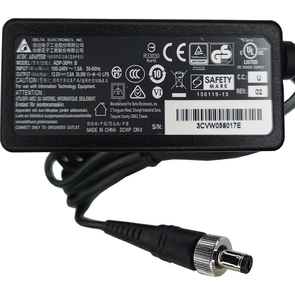 Genuine 12V AC/DC Adapter for Mackie ProFX6v3  ProFX10v3  Pro FX6v3 FX10v3 ProFX 6v3 10v3 6.3 10.3 FX6 FX10 v3 Effects Compact Mixer Delta ADP-36PH B 12 V 2A 3A Lock Screw Power Supply Cord