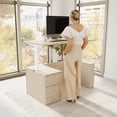 thumbnail image 2 of Stratus 60W Standing Desk with File Cabinet in Natural Elm - Engineered Wood, 2 of 8