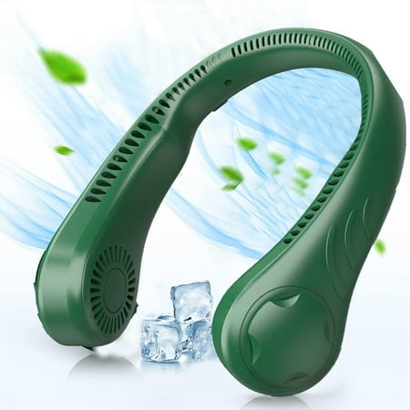 

2000Mah Portable Hanging Neck Fan Rechargeable Lazy Portable Summer Air Cooling Hanging Neck Fan Leafless Hands-Free Outdoor Sports Travel Personal Wearable Fans