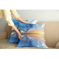 thumbnail image 2 of Ambesonne Blue Throw Pillow Cover 2 Pack, Sky Reflections Sunset, 24", Orange Blue, 2 of 5