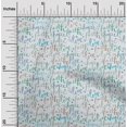 thumbnail image 2 of oneOone Silk Tabby Turquoise Blue Fabric Text Sewing Material Print Fabric By The Yard 42 Inch Wide, 2 of 5