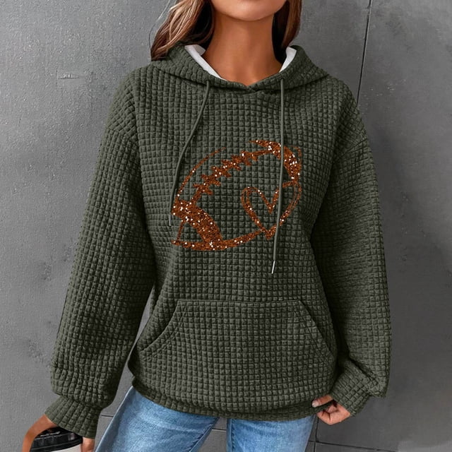 Amzcrzy Chandails à Capuchon pour Femmes Chandails à Manches Longues pour Femmes Chandails Décontractés à Manches Longues pour Femmes Col Rond Chandails pour Dames Blouse Chandail à Capuchon Uni Chandail à Capuchon à Enfiler Chandails et Chandails à Capuchon pour Femmes Chandails à Capuchon Graphiques m