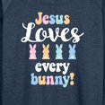 thumbnail image 3 of Instant Message - Jesus Loves Every Bunny - Women's Lightweight French Terry Long Sleeve Shirt, 3 of 6