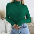 thumbnail image 2 of Ashirexll Sweaters for Women Trendy, Pullover Sweaters for Women, Women's Fashion Casual High Neck Long Sleeve Sweater Solid Color Knit Round Neck Pullover, 2 of 5