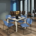 thumbnail image 2 of Regency Kahlo 42 in. Square Breakroom Table- Maple Top, Chrome Base & 4 Zeng Stack Chairs- Blue, 2 of 8