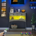 thumbnail image 4 of Bestier 2-Drawers Console Table with LED Light for Entryway Gray, 4 of 7