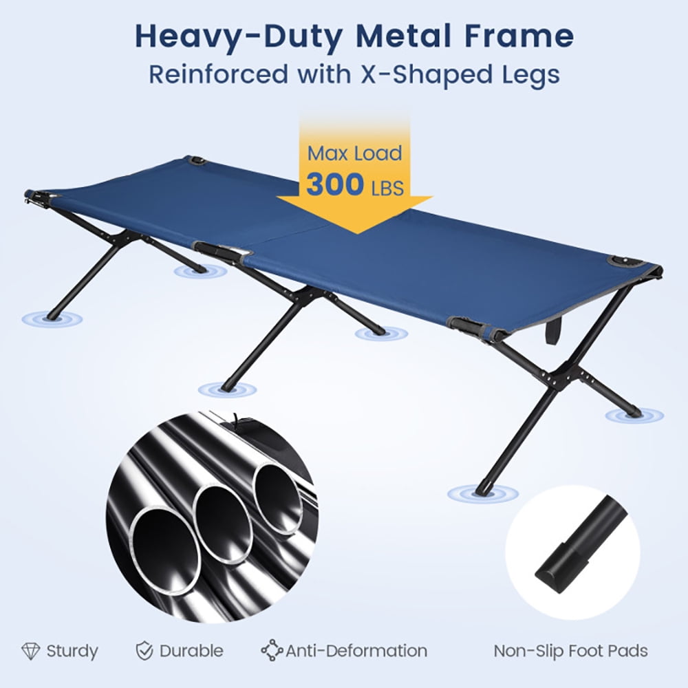 Aimee Lii Adults Kids Folding Camping Cot, Portable Bed, Cots for Sleeping, Blue Aimee Lii Adults Kids Folding Camping Cot, Portable Bed, Cots for Sleeping, Blue