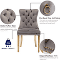 thumbnail image 3 of Upholstered High-end Dining Chairs,Tufted Side Chair with Golden Stainless Steel Plating Legs,Nailhead & Back Ring Pull Trim, Kitchen Dining Room Furniture,Tufted Dining Chairs(Gray,Set of 4), 3 of 11