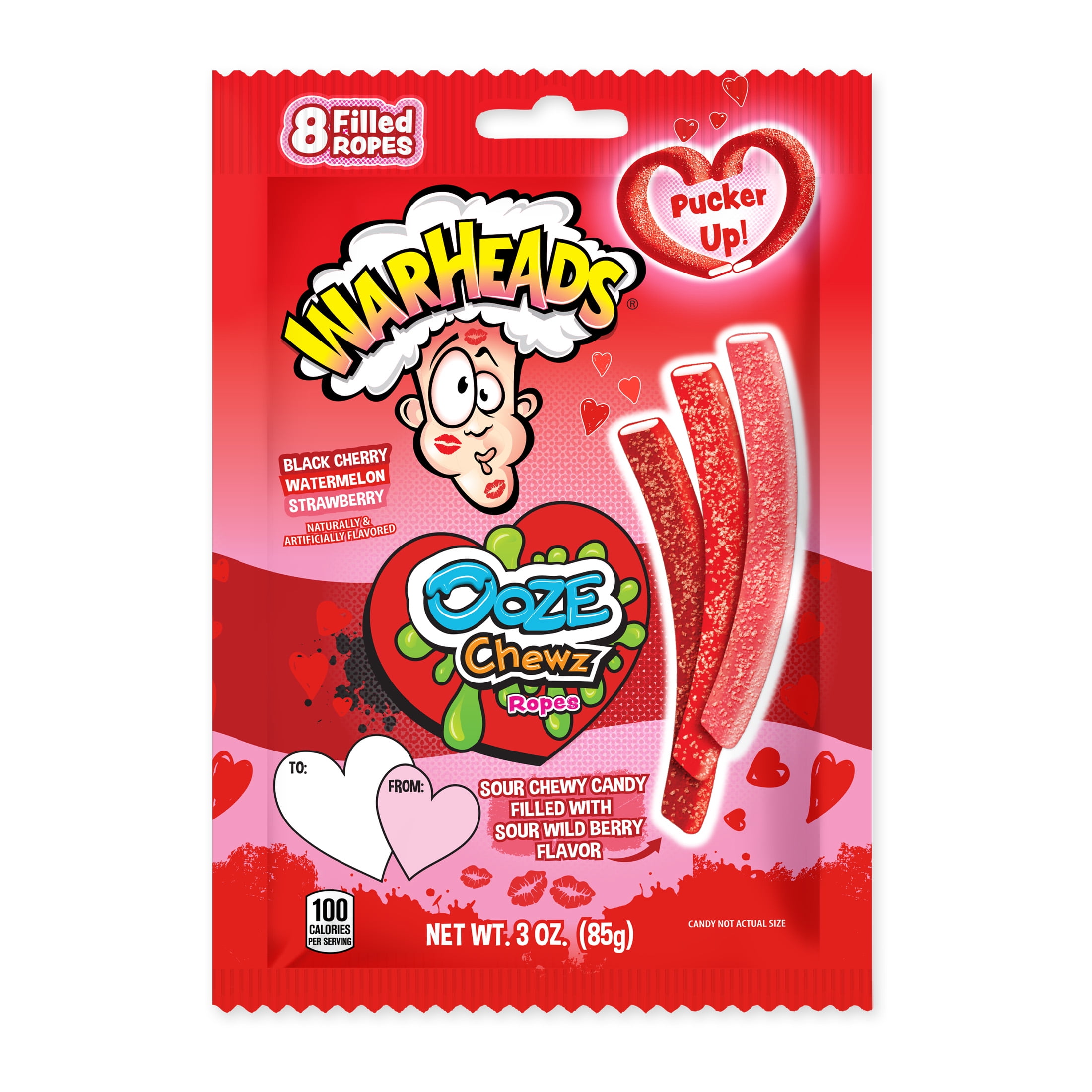 Warheads - Brandclub - Warheads Valentines Ooze Chewz Ropes, 3 oz.
