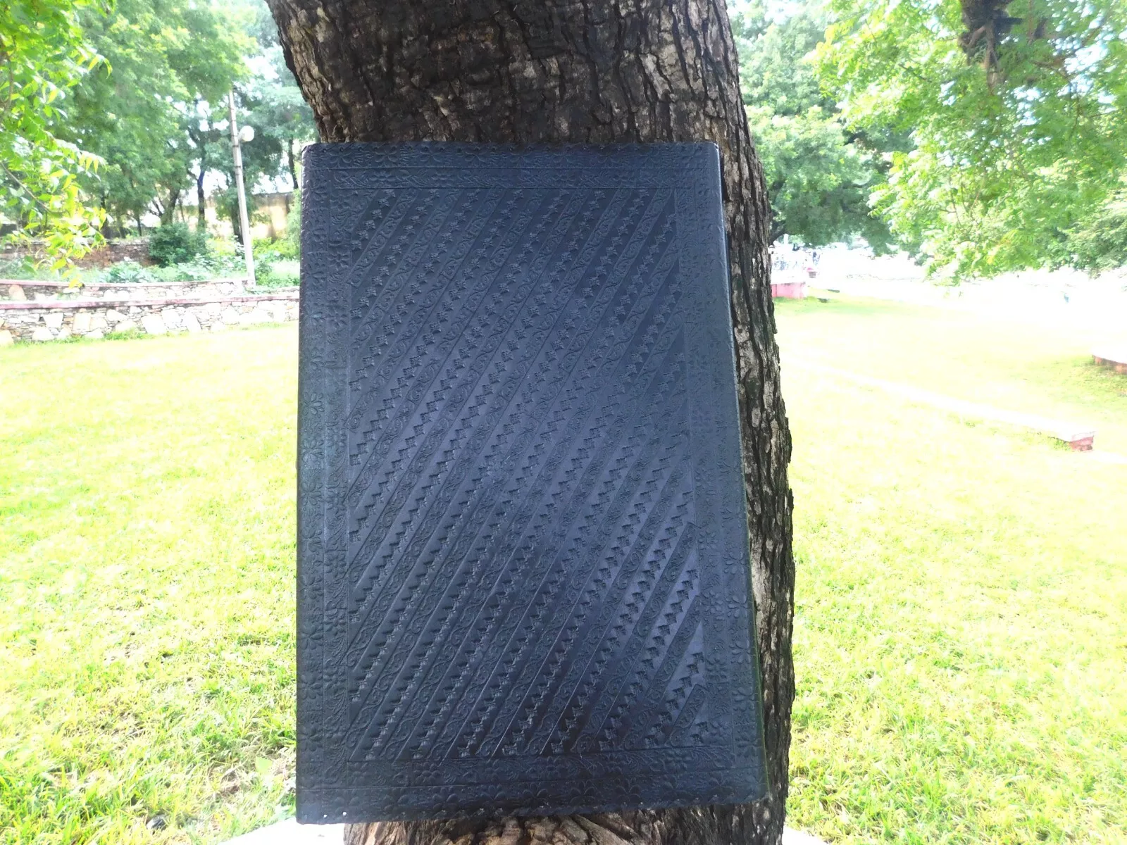 Handcrafted Embossed Design Vintage Leather Bound Journal Seven Stone Grimoire Diary Blank Notebook For Men & Women