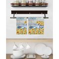 thumbnail image 3 of Sunflowers Trucks Kitchen Dish Towels for Drying Dishes Set of 4, Spring Farmhouse Eucalyptus Teal Wood Waffle Weave Microfiber Hand Tea Bathroom Towels Quick Dry & Absorbent Towel 15.7x23.6, 3 of 7