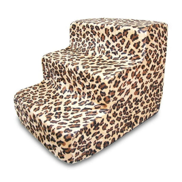 Best Pet Supplies ST225TS Foam Pet Stairs/Steps, 3Step, Animal Print