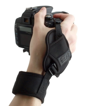 Panasonic Dslr Camera - Camera Wrist Hand Strap with Comfortable Neoprene Design and Secure Metal Plate by USA Gear - Works with Canon , Nikon , Fujifilm , Sony , Panasonic and More DSLR , Mirrorless Cameras