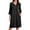 Black, variant on Zipper Robes for Women 3/4 Sleeves Housecoat Soft Nightgowns Sleepwear Mumu House Dresses with Pockets S-XXL