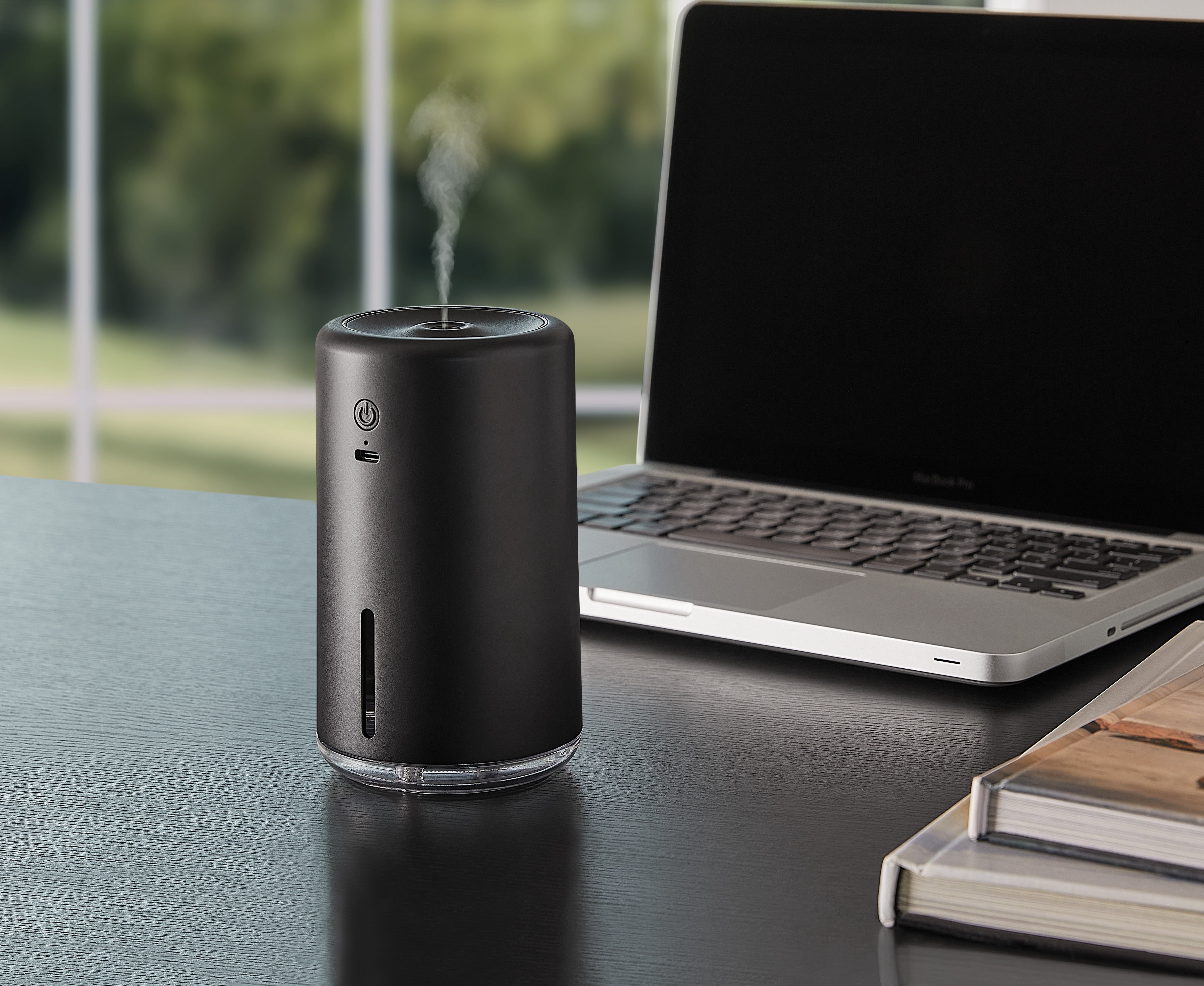 Mainstays Portable Rechargeable Evaporative Humidifier, Cordless, Desktop, Travel, Black