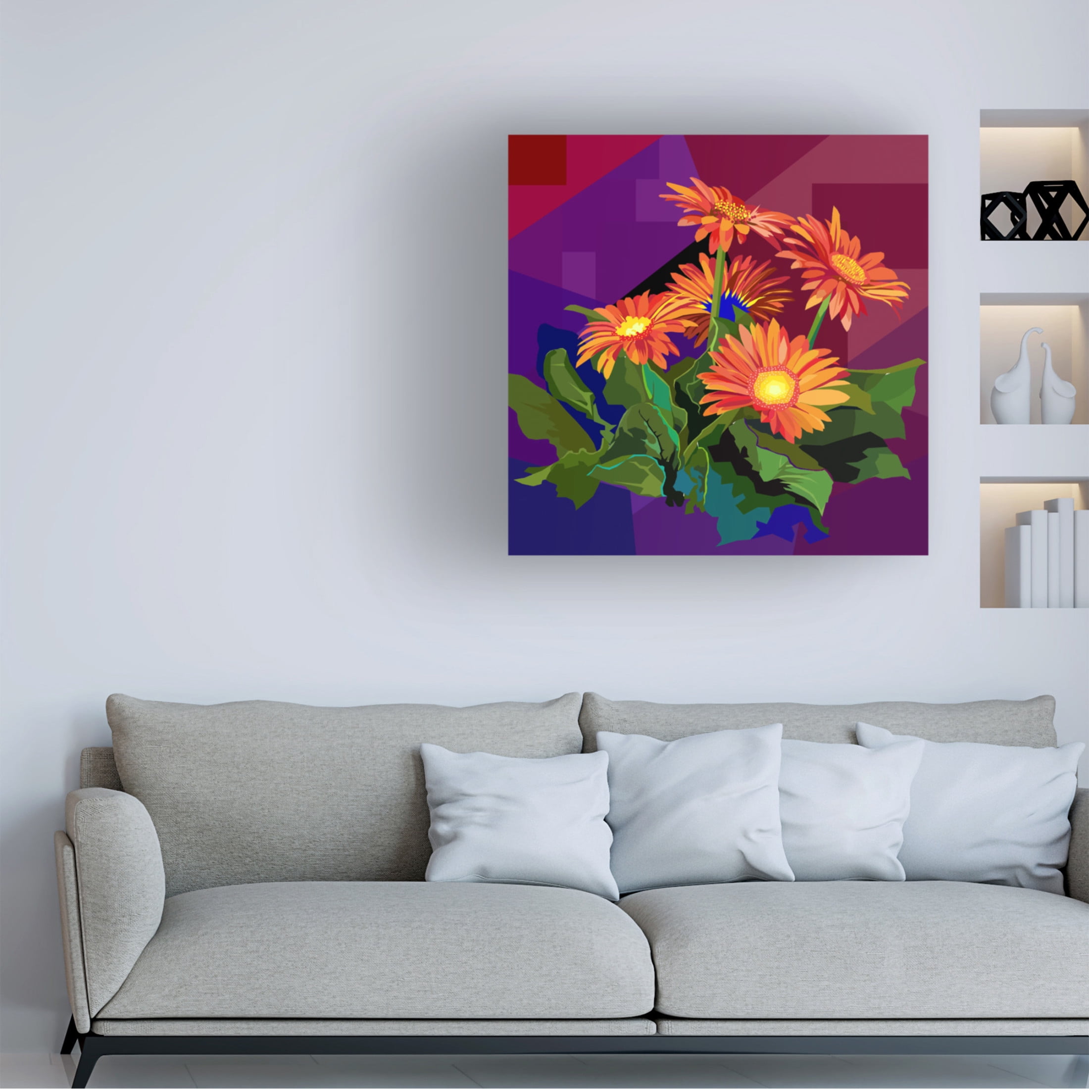 Canvas Wall Art - Surapol Pansanit 'Flower' Wall Art for Living Room, Bedroom, or Office Décor by Trademark Fine Art - 35 x 35 Inches