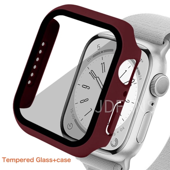 Tempered Glass cover For Apple Watch series 4 5 6 SE 7 8 45mm 41mm 42mm Accessories Screen Protector Apple watch Case 44mm 40mm