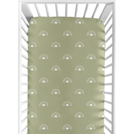 UPC: 0846480089773 | Sweet Jojo Designs Sage Green Boho Rainbow Boy or Girl Fitted Crib Sheet Baby or Toddler Bed Nursery – White Bohemian Celestial Sky Outdoors Nature Gender Neutral