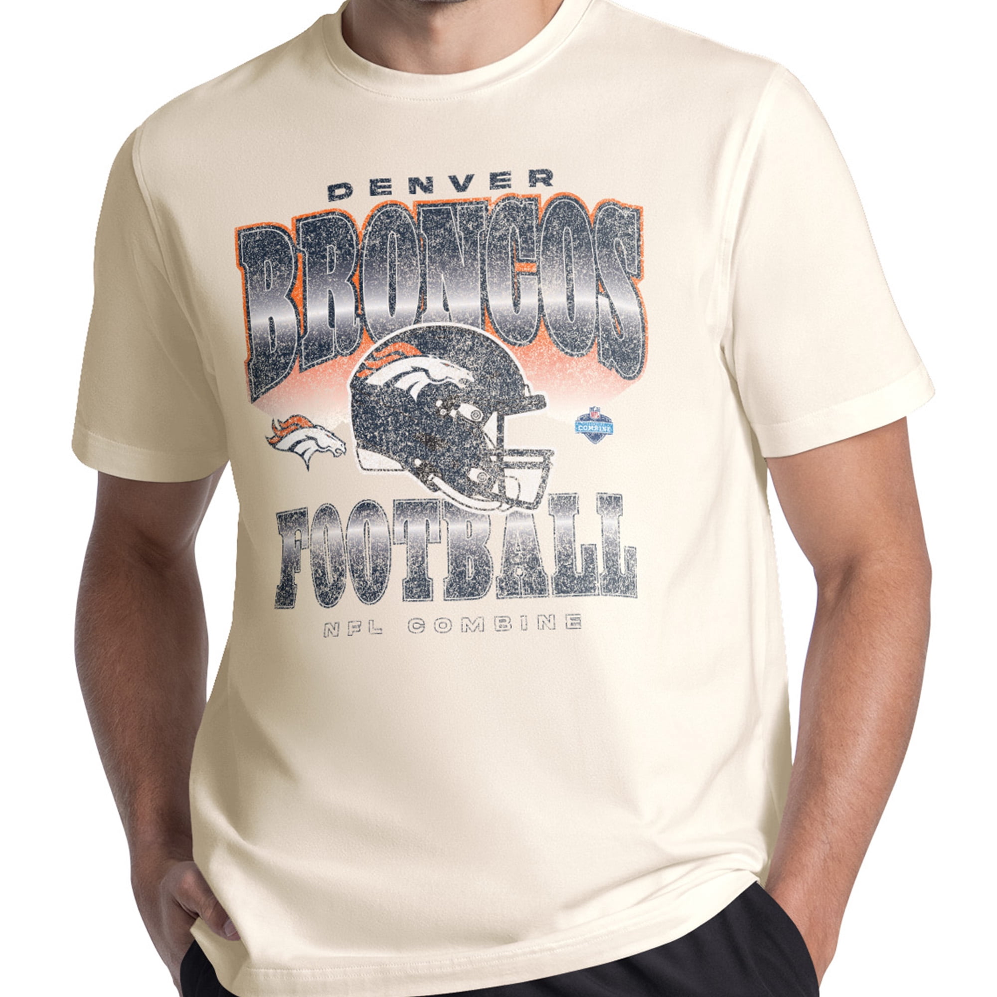 Denver Broncos Men's NFL Combine Faded Fashion Short Sleeve T-Shirt