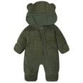 thumbnail image 2 of HCNTES Baby Bear Outfit Suit Fold Over Mittens Footies Girls Boys Winter Fleece Clothes Hooded Jumpsuit Romper(6-9 Months,F52-Green), 2 of 8
