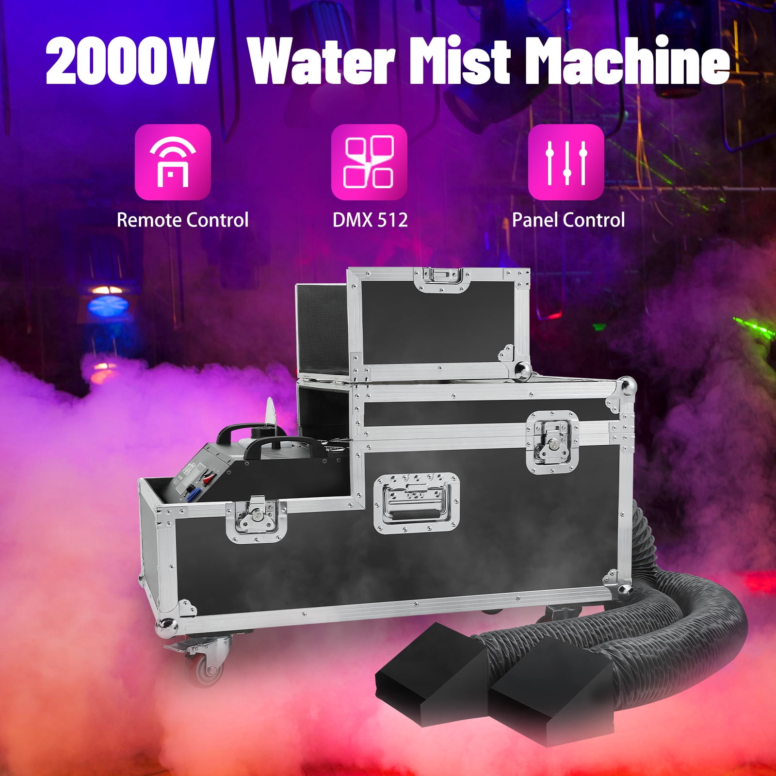 2000W Low Lying Fog Machine, Fog Machine with DMX Remote Control Professional fog machine Water Based Fog Machine, Perfect for Wedding, Halloween, Party and Smoke Stage Effect