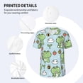 thumbnail image 3 of Hirioo Cute Floral Frog for Men's Baseball T-shirt Shirts Short Sleeve Casual Summer Button Stretch T Shirts,Size S-4XL-XX-Large, 3 of 7