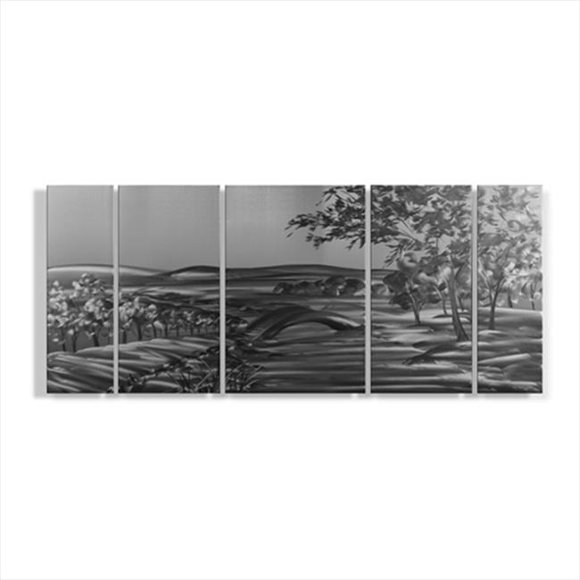 Metal Artscape MA10106 55 X 24 in. The Crossing 5-Paneled Handmade Metal Wall Art