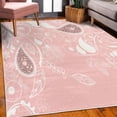 thumbnail image 3 of Paisley Decorative Rug, Oriental Motifs with Swirled Branch and Flower Pattern Bohemian Illustration, Quality Carpet for Bedroom Dorm and Living Room, 6 Sizes, Blush White, by Ambesonne, 3 of 4