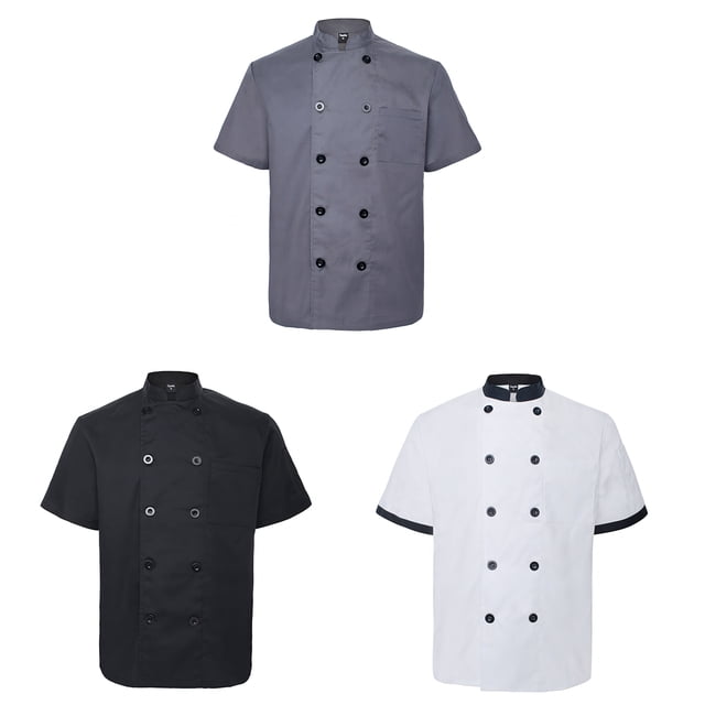TOPTIE 3 Pack Men & Women Short Sleeve Chef Coat Jacket-SET5-S