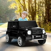 OLAKIDS 12V Kids Ride On Car, Licensed Mercedes Benz G63 Electric Vehicle with Remote Control, Double Open Doors, Music, Bluetooth, 2 Speeds, Wheels Suspension, Battery Powered Driving Toy (Black)