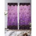 thumbnail image 3 of Purple Geometric Sheer Curtains 84 Inch Length 2 Panels Set, Ombre Modern Abstract Art Voile Window Treatment Rod Pocket Curtains Sheers Drapes for Bedroom/Living Room/Kitchen 52"x84"x2, 3 of 7