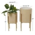 thumbnail image 3 of CosmoLiving by Cosmopolitan 23", 19"H Indoor Outdoor Beige Metal Planter with Removable Stand (2 Count), 3 of 9