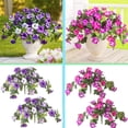 thumbnail image 1 of Vides de flores artificiales colgantes | Decoración realista para patio exterior | Plantas de petunia falsas para pared | Vegetación realista para hogar y bodas | Paquete de 2 | Púrpura y rosa, 1 of 9