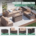 thumbnail image 4 of Clouddwell 8 Piece Patio Furniture Set with 44” Fire Pit Table Wicker Rattan Patio Conversation Set Outdoor Sectional Sofa Set with Coffee Table, 4 of 9
