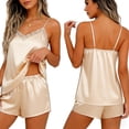 thumbnail image 5 of PIWHJQK Women Pajama Sets 2 Piece Loungewear Sets Women's 2 Piece Lace Pajama Set Ruffle Tank Top And Shorts Sleepwear Loungewear Bridal Pajamas For Women Sleepwear, 5 of 5