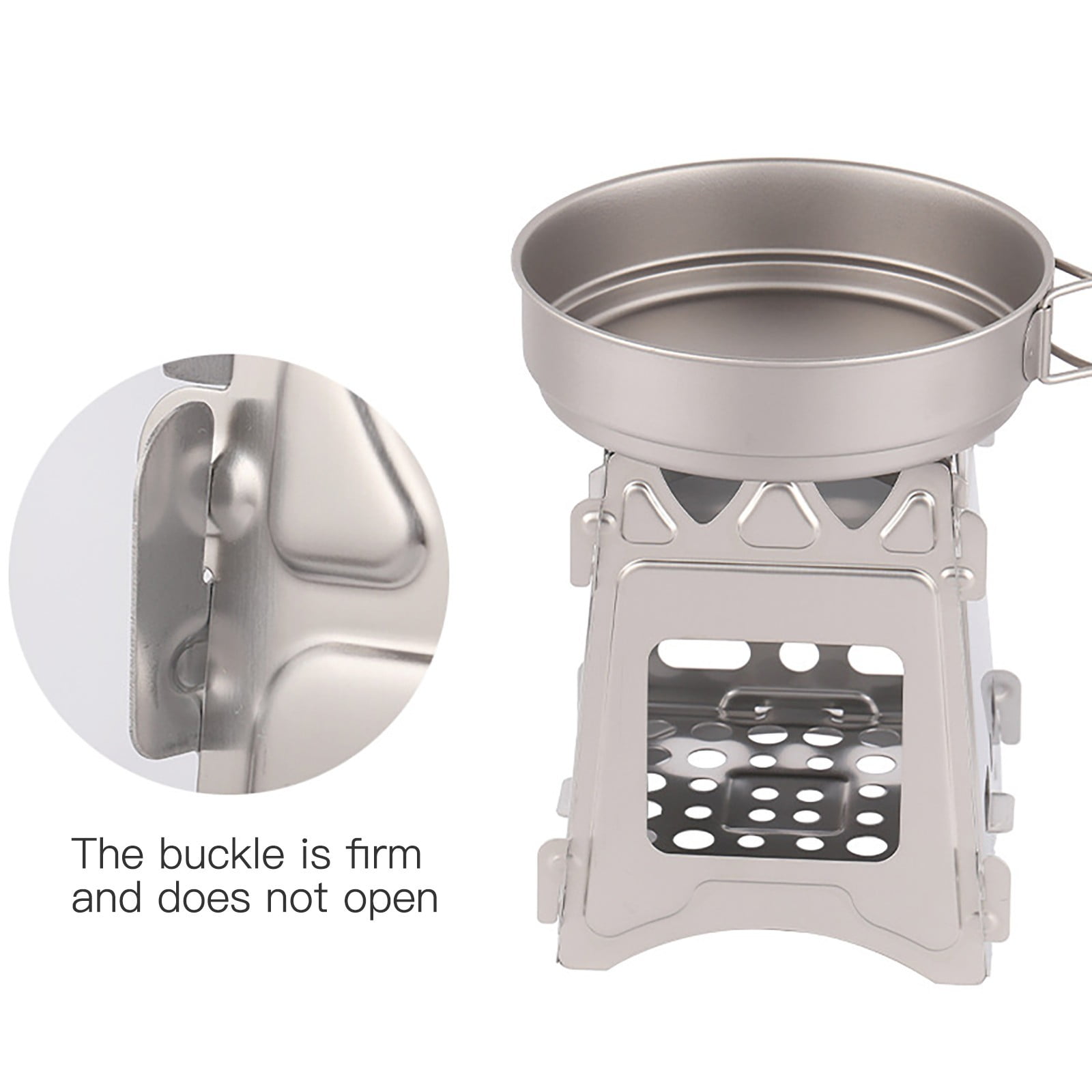 Poêle De Camping BBQ#BOSS Avec Plaque Grill - Bois/charbon, Acier Inox Et Fonte, 5 Kg
