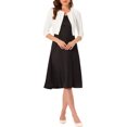 thumbnail image 2 of INSPIRE CHIC Boléro pour Femme à Manches 3/4 Sans Col, Plissé, Ouvert à l'Avant, Cardigan Court m Blanc, 2 of 6