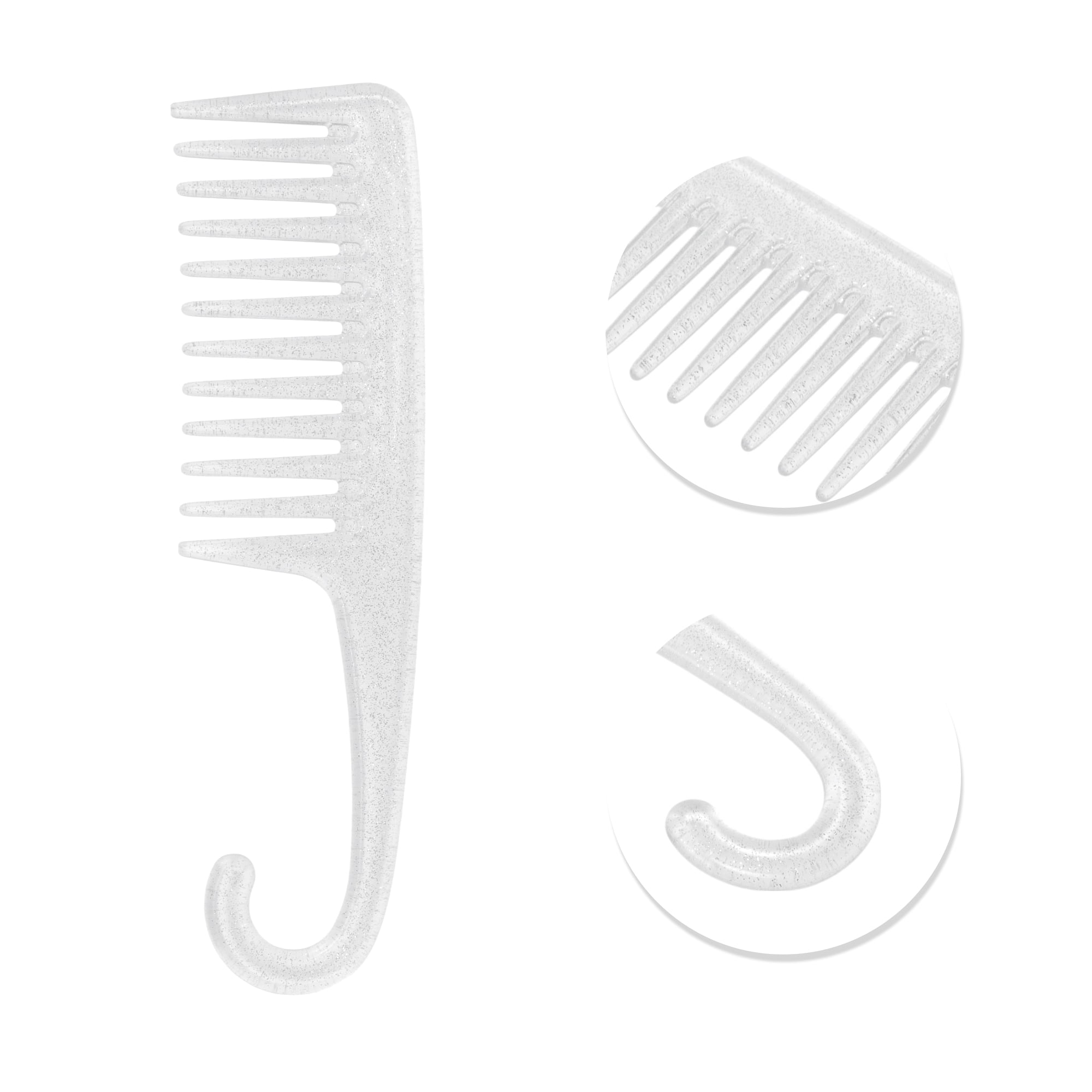 Unique Bargains 1 Pc Durable Large Curved Comb for Curly Hair All Hair Types White