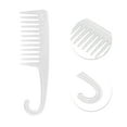 thumbnail image 3 of Unique Bargains 1 Pc Durable Large Curved Comb Transparent White Plastic, 3 of 6