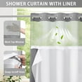thumbnail image 3 of AllWays Plaza No Hook Shower Curtain with Snap in Liner Set Less Time Grey Waffle Shower Curtain for Bathroom 75" L x 78" W, 3 of 14