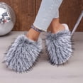 thumbnail image 3 of Lolmot Cozy Faux Fur Womens Slippers Fashion Closed Toe Slip On Fluffy Sandals Warm Plush Slide Shoes Indoor Outdoor, 3 of 9