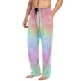 thumbnail image 5 of Men's Sleep Pants Lightweight Pjs Sleepwear Comfortable Lounge Pants Bottom Pants with Pocket Pastel Rainbow Tie-dye, 5 of 7