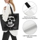 thumbnail image 3 of Balery Black White Hat Skull Bolsa Tote Estilo Estético con Cremalleras, Bolsa de Hombro, Bolsa de Compras Grande y Plegable, 3 of 8