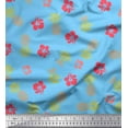 thumbnail image 1 of Soimoi Blue Cotton Poplin Fabric Floral & Pine Fruits Fabric Prints By Yard 56 Inch Wide, 1 of 1